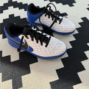 Nike Kids White and Blue Sneakers